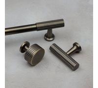 320mm Antique Brass Reeded Cabinet Handle