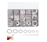320pcs Flat Washer Assortment Kit, 304 Stainless Steel Thin Gasket 0.5/0.8/1mm Thickness, 15 Different Assorted Sizes M3~M20 Shim Washers for Bolt Screws(0.8mm Thickness Kit)