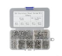 320Pcs for m3 Stainless Hex Screw Bolt Nut Washer Set 320Pcs