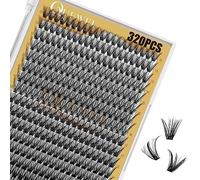 320Pcs Individual Lashes QUEWEL Cluster Lashes 40D+50D C Curl MIX12-18mm Individual Lash Extension Lash Clusters DIY Eyelash Extensions For Home Use (40D+50D 0.07C MIX12-18mm)