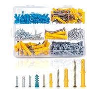 320Pcs Screws and Wall Plugs Set, Raw Plugs Assorted and Plasterboard Screw, Plasterboard Wwall Plug, Concrete Screws for Plasterboard Fixings for Brick Concrete Drywall