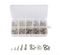 320PCS Stainless Steel Screws Bolt Nuts Set, Hexagon Hex Socket Screws Bolt Nuts Set Round Flat Cap Head Bolt Washer Assortment Kit