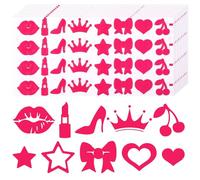 320pcs Tanning Stickers, Cute Sunbathing Stickers Self Adhesive Tanning Heart Lips Bow Star Cherry Sunbed Stickers for Body Summer Beach (8 Styles)