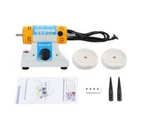 320W Mini Bench Polisher Machine 800-10000 RPM Variable Speed Bench Polisher and Buffer Bench Grinder Polisher Jewelry Polishing Machine with 2 Spindles & 2 Cloth Wheels for Grinding and Polishing