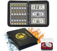 321 Pockets Fireproof Coin Collection Holder Album Book for Collectors, 312 Pockets Coins Collecting Album and 9 Sleeves Paper Money Coins Collecting Album for Coin Currency Collection Supplies, Stamp