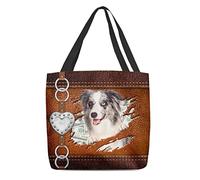321 Shoulder Bag Blue Merle Collie Let Me Go Out Lightweight Holiday Shopping Bag Waterproof Women Tote Bags 15X50X40cm