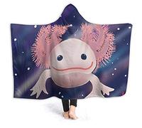 321DESIGN Axolotl Cute Wearable Blanket Fleece Hooded Robe Cloak Throw Quilt Poncho Microfiber Sherpa Plush Warm Wrap Multiple-Size Cape Adult Size 80 x 60 Inch