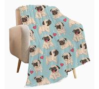 321DESIGN Pug Pet Dog Fleece Flannel Throw Blanket Sherpa Microfiber Lightweight Plush for Couch Bed Sofa Car Kids Adults Pets All Seasons Multi-Size 50x40IN for Kids