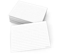 321Done Large Index Cards, Made in USA - Jumbo Size 5x7 Horizontal, College-Ruled Lined Notecards Double-Sided, Thick Heavy Duty Cardstock, Simple Note Cards with Lines, White XL - Set of 50