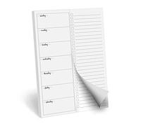 321Done Weekly Plan with Checklist Notepad - 50 Sheets (5.5x8.5) Small - Made in USA - Two Column, Minimalist to-Do Planning Memo Pad, Simple Planner Schedule Inserts Sunday Start