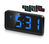 321Wasay Electric Digital Alarm Clocks for Bedrooms, LED Small Digital Clock for Bedroom, Desk Bedside Alarm Clock with Battery Backup Powered Operated, USB, Large Display, 3 Alarms Snooze