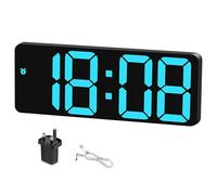 321Wasay LED Digital Alarm Clock, Small Digital Clock, DC Powered Battery Operated Alarm Clocks Bedside for Bedrooms, Travel Electric Desk Clock (AC adapter)