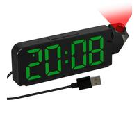 321Wasay Projection Alarm Clock, Digital Alarm Clocks Bedside, Led Projection Clocks For Bedrooms, Projector Clocks Bedroom Ceiling, Electronic Smart Clock (Black With USB-Cable)