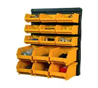 Small Items Storage Panel with 9 Small Containers + 6 Medium. Polypropylene.