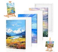 3220 Set of 6 White Canvas for Painting Canvas with Frame, Wood White Canvas for Painting Canvas, White Canvas Board, for Painting 100% Cotton Canvas Panels, Pre-Stretched Artist's Canvases