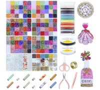 32300+Pcs 150Colors Tube Beads Kit, 7x2mm & 3x2mm Glass Bugle Beads Set