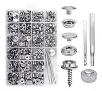 323Pcs Stainless Steel Screw with Installation Tool, Rust-Resistant Fastener Set for Tarpaulin, Boat Cover, Tent, Canvas and Awning Repair, Storage Box Included