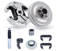 .325" 7T Clutch Drum 8pcs Kit for Husqvarna 340 345 350 Chainsaw Replacement Parts with Clutc, Spring, Needle Bearing, Oil Pump,Worm Gear, Oiler for 578097901, 503931801, 537110503
