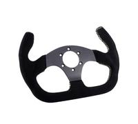 325mm Flat GT Steering Wheel Suede Racing Car Game Rims Anodized Aluminum Black With Horn Button Compatible With Universal Racing Simulators(Yellow)