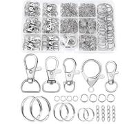 325PCS FIVEIZERO Keychain Making Kit - Keychain Clips with Key Rings, Lobster Claw Clasps, Swivel Snap Hooks, Jumprings & Extender Chain for Crafts, DIY Projects & Keychain Supplies