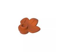 32607 Ornaments Plant, Plate 1x1 Round with 3 Leaves 50 Pieces GDS-1576 Compatible with Lego Building Blocks Color:Dark Orange