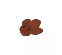 32607 Ornaments Plant, Plate 1x1 Round with 3 Leaves 50 Pieces GDS-1576 Compatible with Lego Building Blocks Color:Reddish Brown