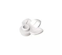 32607 Ornaments Plant, Plate 1x1 Round with 3 Leaves 50 Pieces GDS-1576 Compatible with Lego Building Blocks Color:White