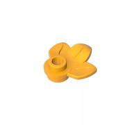 32607 Ornaments Plant, Plate 1x1 Round with 3 Leaves 50 Pieces GDS-1576 Compatible with Lego Building Blocks Color:Bright Light Orange