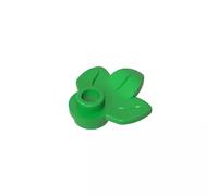 32607 Ornaments Plant, Plate 1x1 Round with 3 Leaves 50 Pieces GDS-1576 Compatible with Lego Building Blocks Color:Bright Green