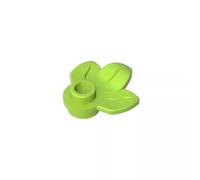 32607 Ornaments Plant, Plate 1x1 Round with 3 Leaves 50 Pieces GDS-1576 Compatible with Lego Building Blocks Color:Lime