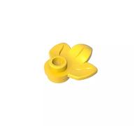 32607 Ornaments Plant, Plate 1x1 Round with 3 Leaves 50 Pieces GDS-1576 Compatible with Lego Building Blocks Color:Yellow