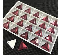 3270 Triangle DIY Sewing Crystal Strass 12mm,16mm,22mm Sew On Stones Glass Beads Flat Back Rhinestone Sewn for Clothing-Burgundy,12mm 40pcs