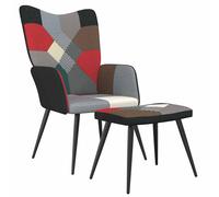 328198 Relaxing Chair with a Stool Patchwork Fabric vidaXL