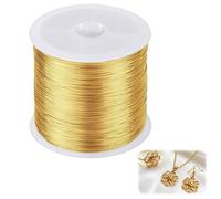 328Ft/100m 0.4MM Jewelry Wire 26 Guage 1 Roll Tarnish Resistant Bare Quality Copper Beading Wire Roll Polished Sturdy Spool for Jewelry Making DIY Necklace Bracelet Earring Supplies and Crafting(Gold)
