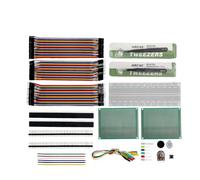 329Pcs Electronics Component Fun Kit - Jumper Wire - Precision Potentiometer - LED - Pin Headers - Alligator Clips -Tweezers 830 tie-Points Breadboard Compatible with STM32 Raspberry Pi Arduino