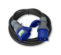 32A 3-Pin Single Phase Extension Lead 5m 240V IP44 H07RN-F Rubber ExtremeFlex90 4.0mm² Heavy Duty Cable - PAT Tested 5 metre