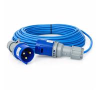 32A 3 Pin Single Phase Industrial Extension Lead Various Lengths 240V Blue IP44 IEC 60309 2P+E Arctic Grade 4.0mm² Heavy Duty Cable PAT Tested (25 Metre)