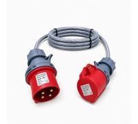 32A 4 Pin Plug to 16A 4 Pin Socket 25M 415V 3 Phase Adaptor Lead - 4 Core 4mm² SY Cable, IP44, CE Marked IEC 60309 Industrial Connectors - Multiple Lengths (25 Metre)