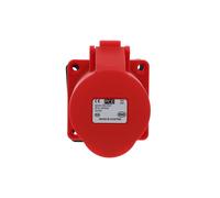 32A 4P Whiteboard Socket 400V Red IP44 Female 70mm 324-6