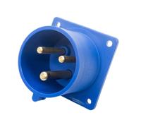 32amp 230V 2P+E IP44 Straight Flush Mount Panel Mount Appliance Male INLET PCE (623-6)