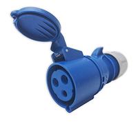 32amp 240v 2P+E Ceeform Cable Mount Blue Female Socket. 3 Pole PCE (223-6)
