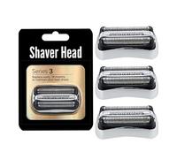 32B Replacement Foil Heads，Compatible For Braun， Series 3 Shaver 3000s,3010s,3020s,3030s,3040s,3050cc,3070cc,3080s,3090cc,320,330(THREE (32S))