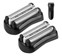 32B Series 3 Electric Shaver Replacement Head Compatible with Braun S3 3000s, 3010s, 3040s, 3050cc, 3080s, 3090cc, 310s, 320s, 330s, 340s, 350cc, Foil & Cutter Razor Heads, Black, 2 Pack
