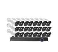 32CH 4K 8MP Surveillance POE Camera System NVR With IP Dome Outdoor Human Detection 16Channel CCTV Kit Remote Access Good Image Quality(2T,32CH NVR 24 PCS cam)