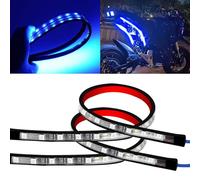 32CM Atmosphere Neon Strip Lights 12V Led Brake Tail Light Strip Under Dash Lighting Stop Turn Signal Flexible Underglow Lights for Motorcycle,SUV,Car,RV,ATV,Bike,Scooters，2 PACK