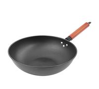 32cm Cast Iron Wok Frying Pan with Lid, Nonstick Stir-Fry Pan with Flat Bottom,Suitable for Induction Cooker Oven-with Lid