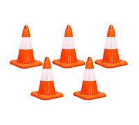 32CM High Visibility Safety Cone | Bright Orange Traffic Cone with Reflective Tape | Durable PVC Cone for Roadside Emergencies, Driving Practice, Sports Training & Maintenance Areas - Set of 5