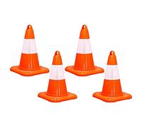 32CM High Visibility Safety Cone | Bright Orange Traffic Cone with Reflective Tape | Durable PVC Cone for Roadside Emergencies, Driving Practice, Sports Training & Maintenance Areas - Set of 4