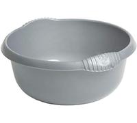 32cm Round Washing Up Bowl Silver High Grade Circular Round Plastic Bowl Basin Mixing Bowls Wash Up Tidy Organizer Pack of 1.