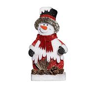 32cm Snowman Christmas Tabletop Figures Window Wall Door Holiday Home Xmas Glitter Foam Showpiece Decorations, Red